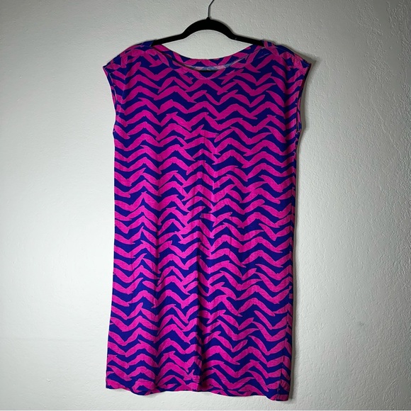 LILLY PULITZER pout pink Get Lucky cap sleeve Robyn t-shirt dress S - Picture 2 of 13